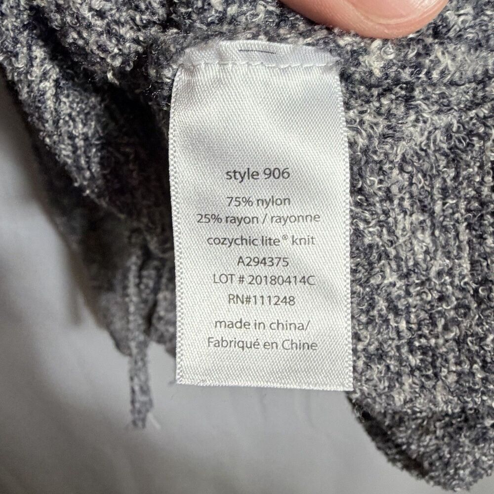 Barefoot Dreams Cozychic Lite Knit Pebble Beach Gray Hooded Pullover Women's S - Picture 8 of 9